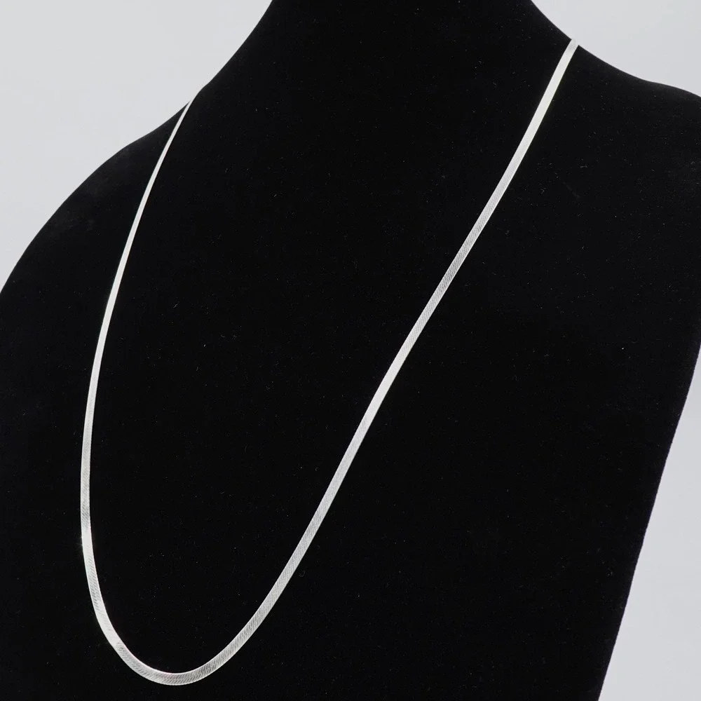 Sterling Silver 925 Italy‎ Herringbone Chain Necklace 30